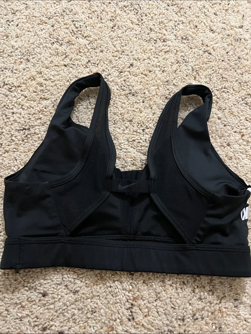 Nike Black and White Logo Swim Bikini Top